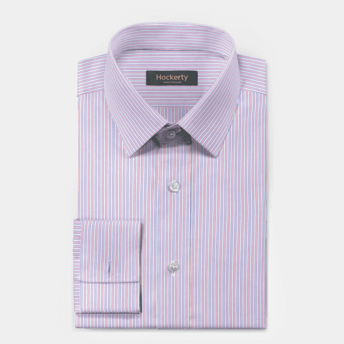 Pink striped french cuff no-iron cotton dress Shirt