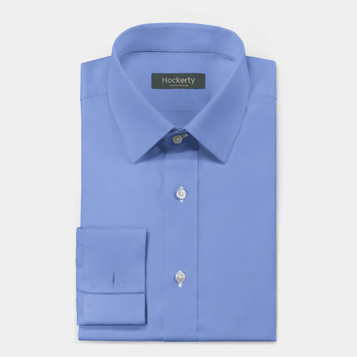Solid French Blue color Cotton Lycra stretch shirt main image 1