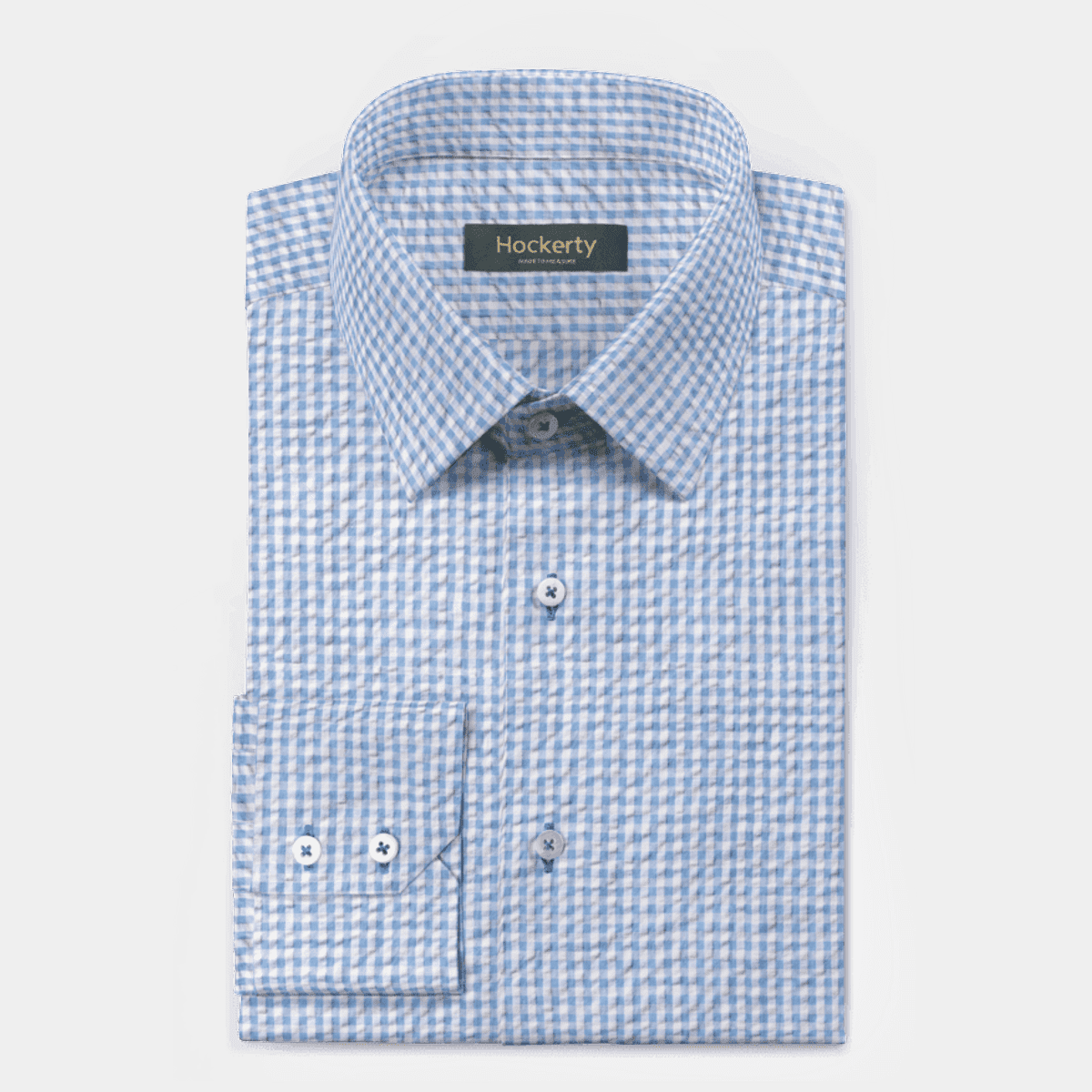 Blue checked seersucker Shirt