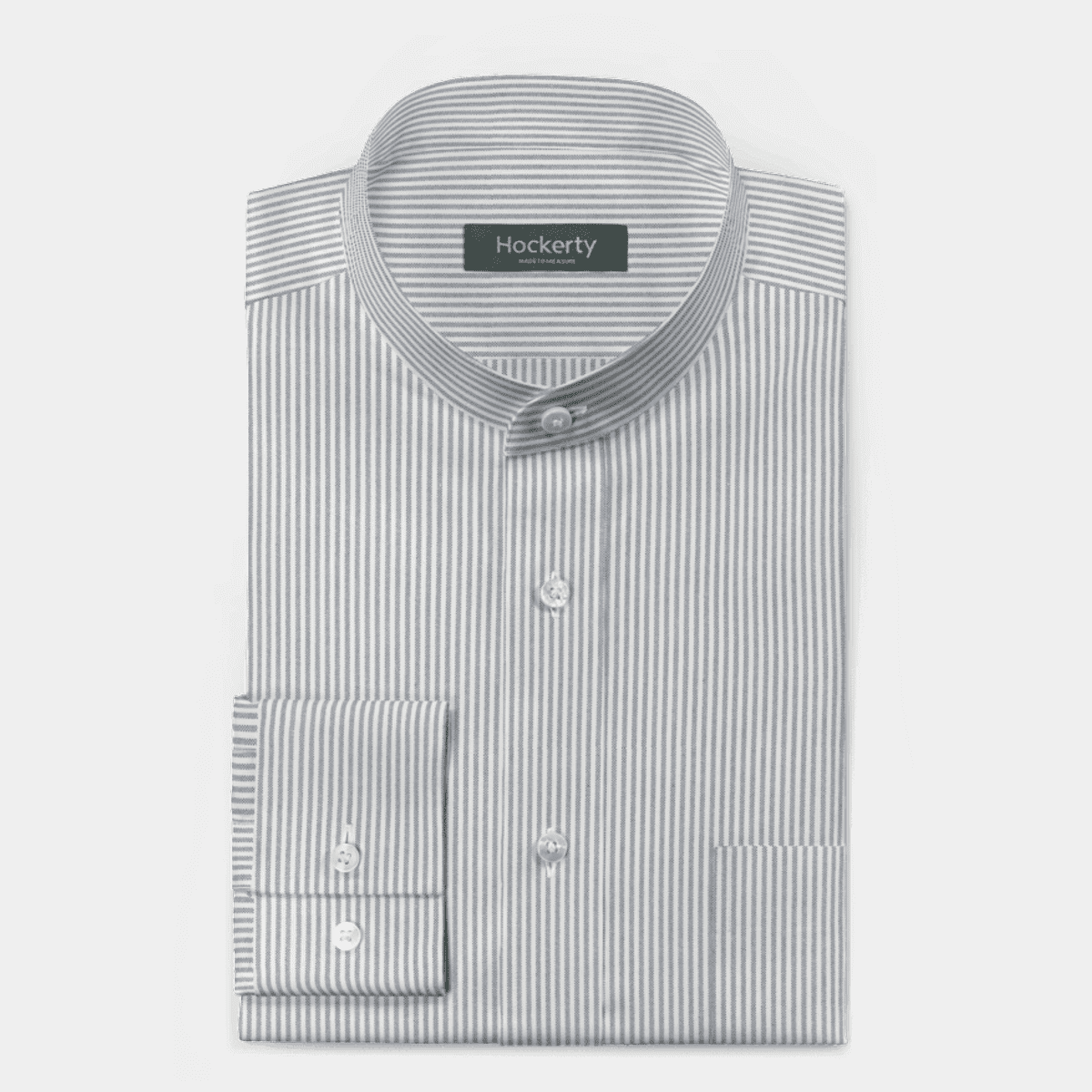 Hampton Stripe Mao Collar Shirt in Green (3- 10yrs)