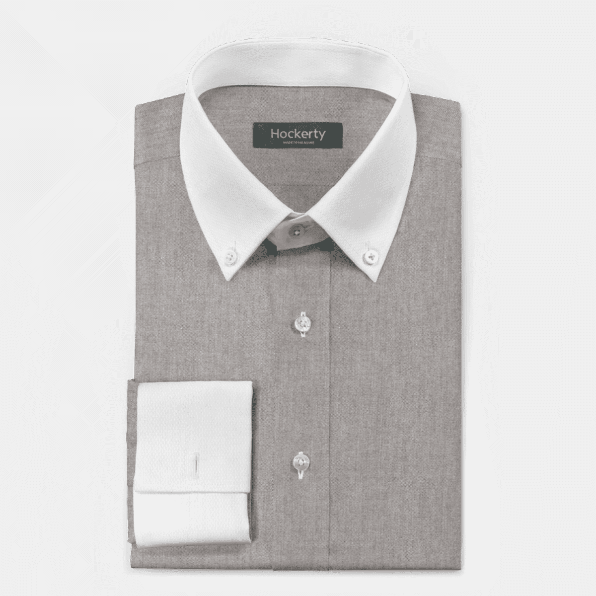 white and grey dress shirt Hisdern Men's Light Grey Shirt Formal Wear Regular Fit with Pocket 3XL main image 1