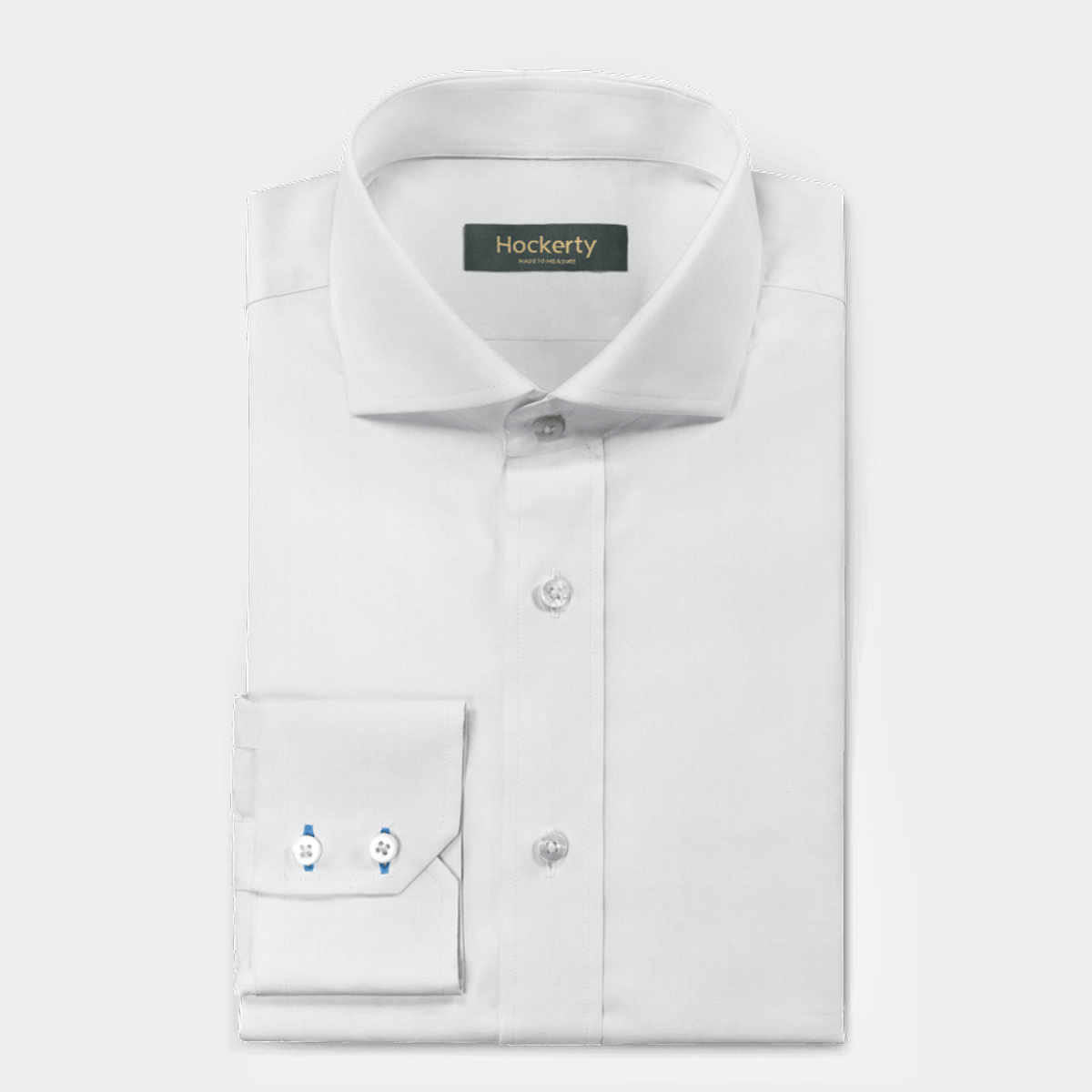 Premium White noiron cotton wide spread collar dress Shirt 104 Hockerty