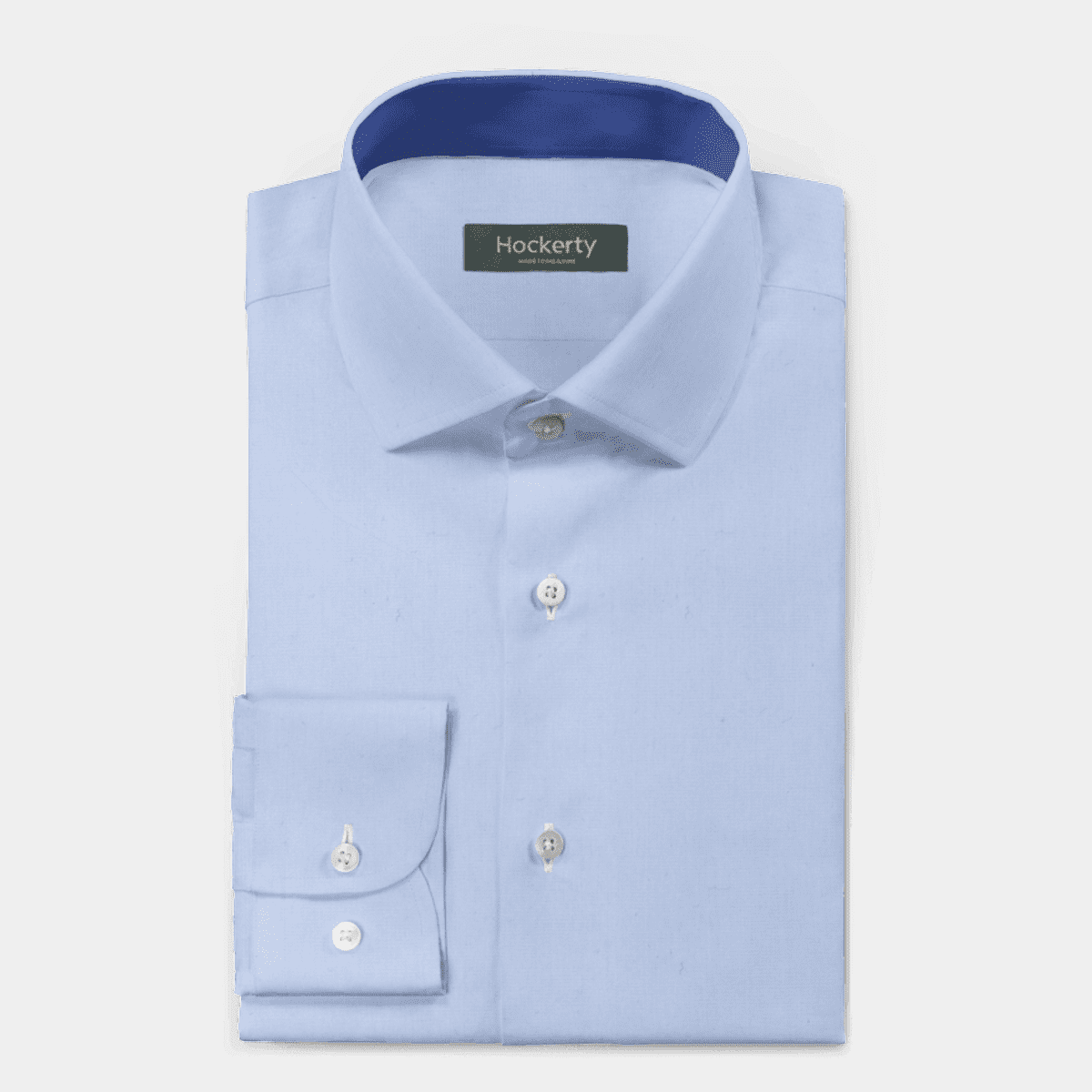 Light Blue no-iron cotton Shirt with contrast collar