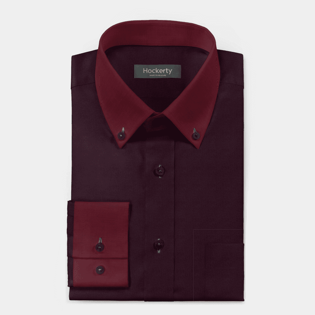 Burgundy button down dress Shirt with contrast collar