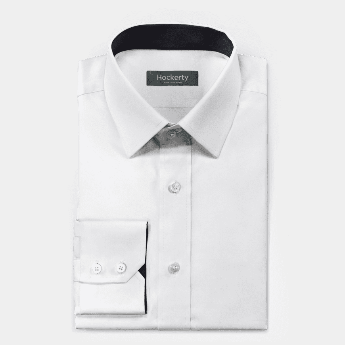 Premium White noiron cotton dress Shirt with contrast collar