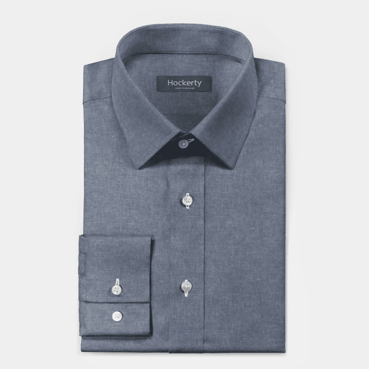 Mid Blue linencotton dress Shirt