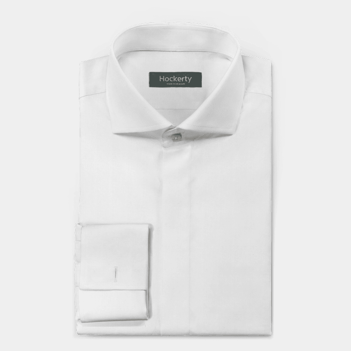 White double cuff poplin Shirt with hidden buttons