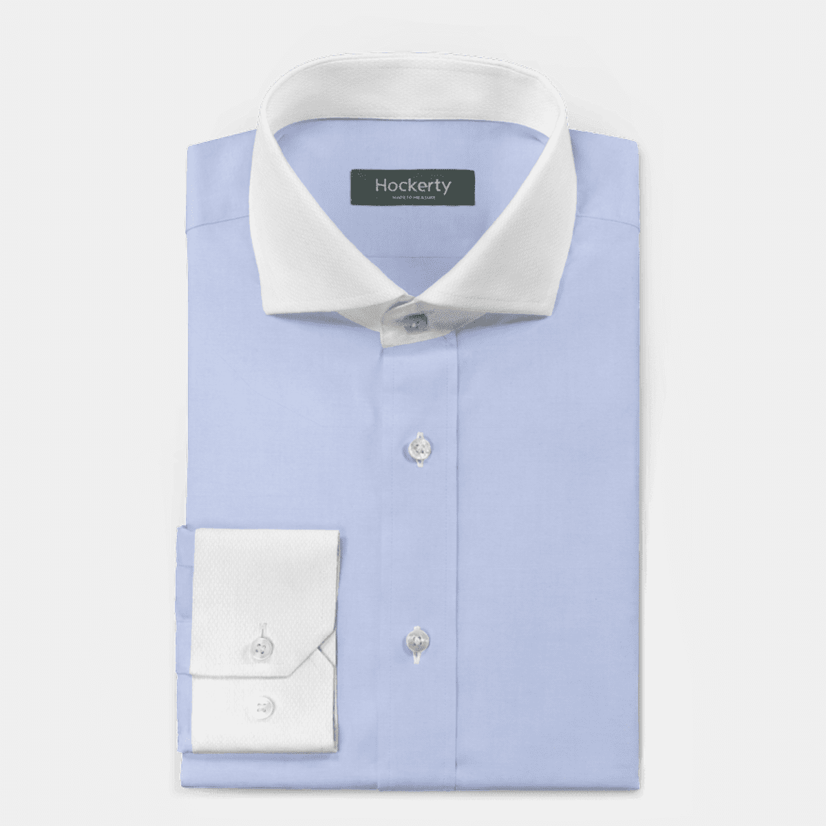 Light Blue oxford wide spread collar dress Shirt with contrast collar