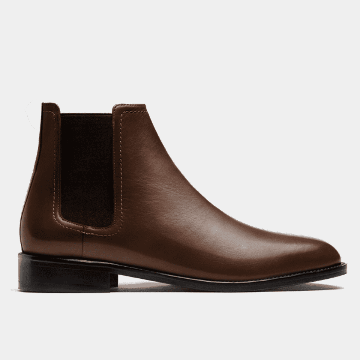 【関税＆送料込み】ChloAC Dark Brown Leather Heritage Shoul Men's Chelsea Boots in brown leather