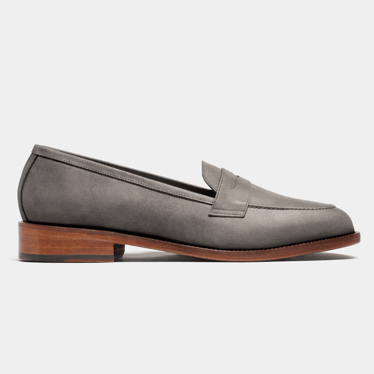 Penny Loafers in gray suede