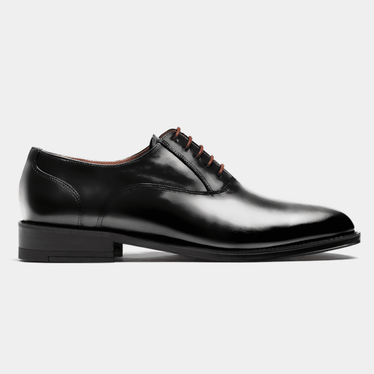 View of Tuxedo shoes in black leather