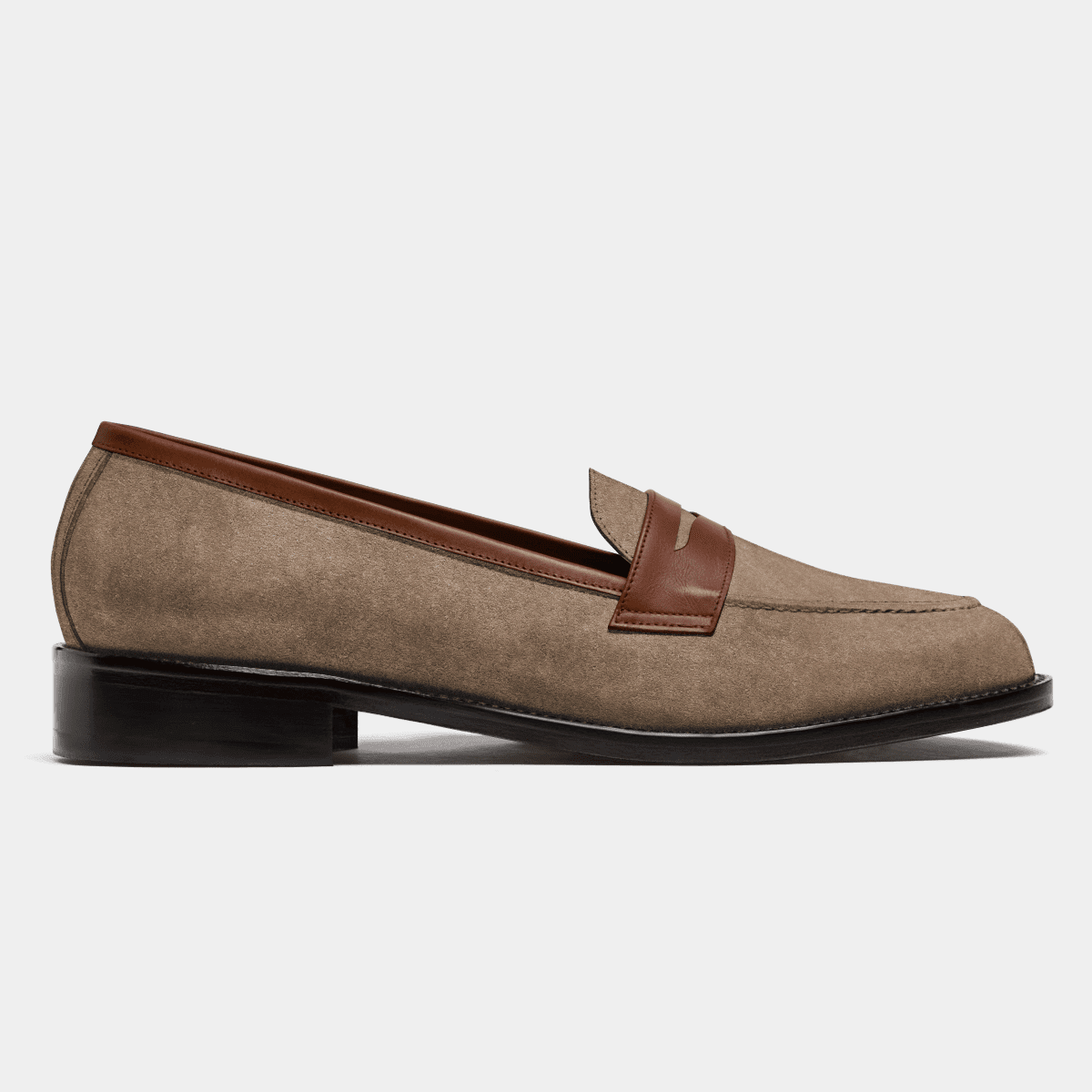 Elegant Hand-Made Dark Brown Suede Penny Loafers