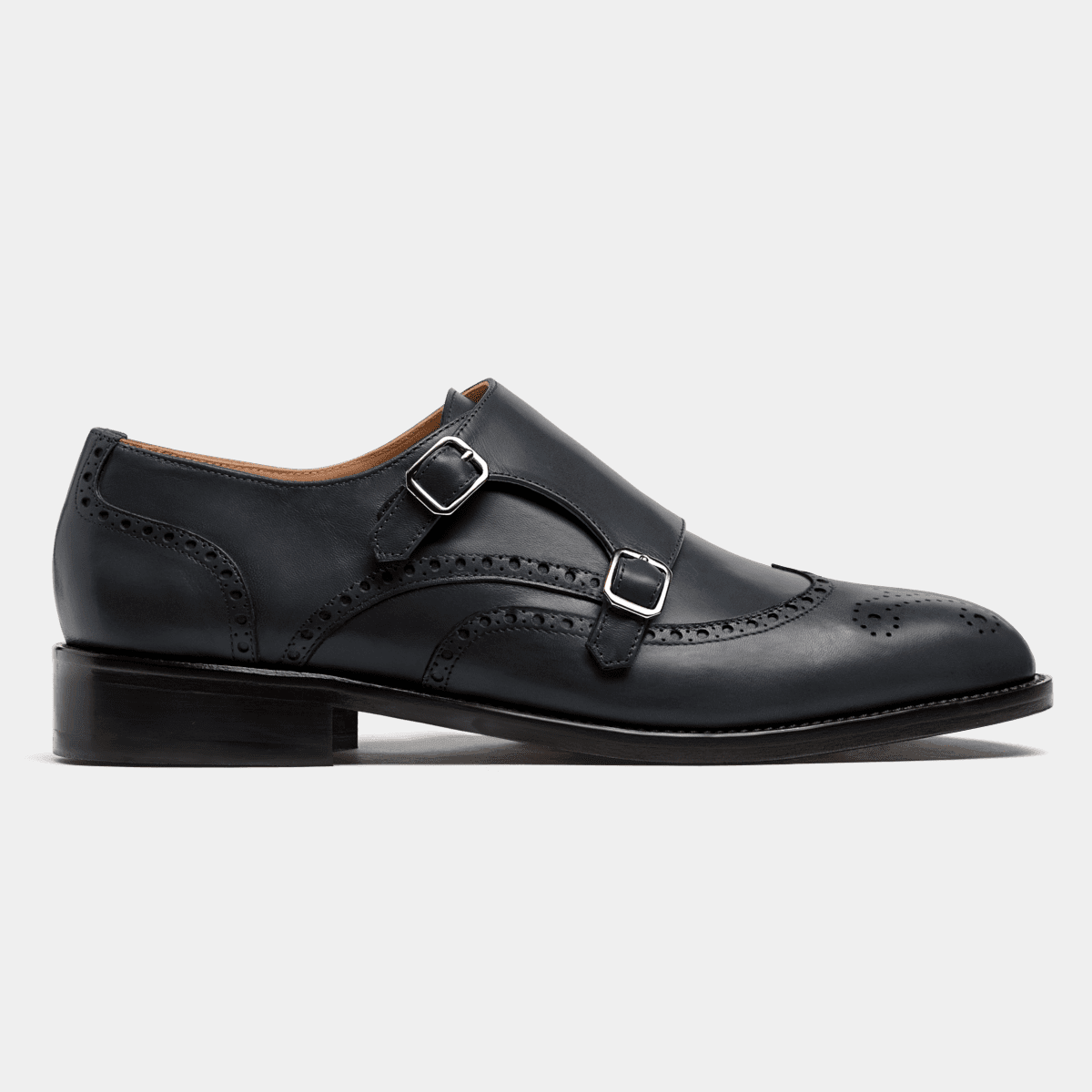 Handmade Chunky - sole Brogue Shoes Blue