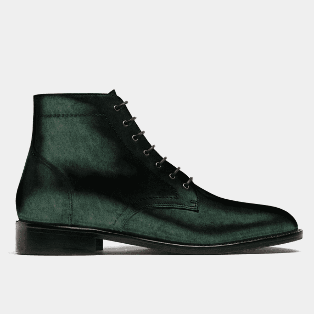 mens green dress boots in velvet us-size-14