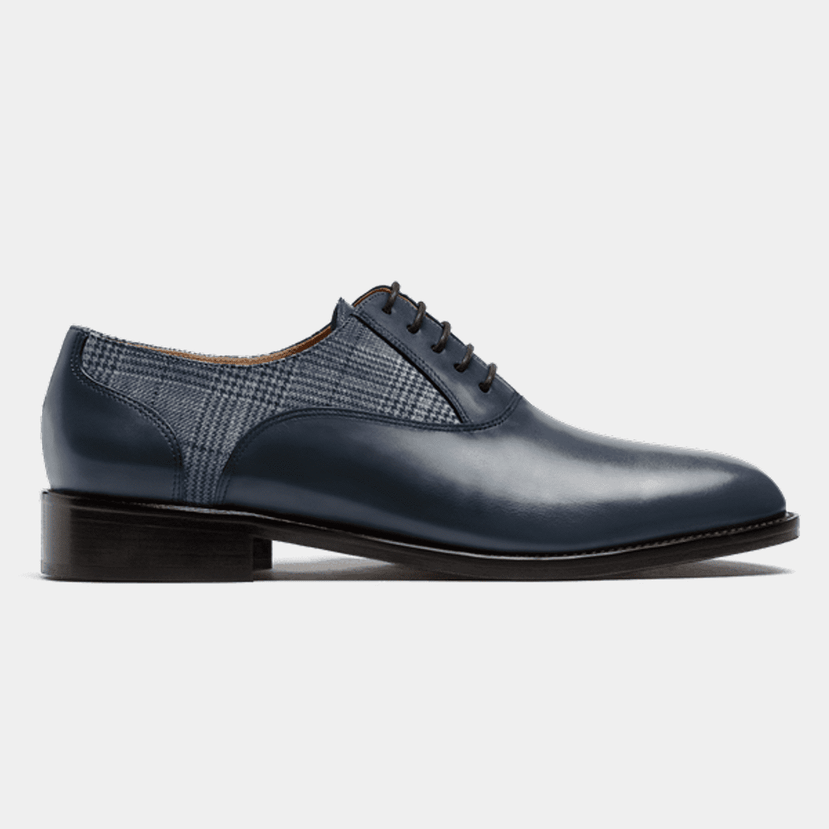 Oxford dress shoes - blue leather & tweed