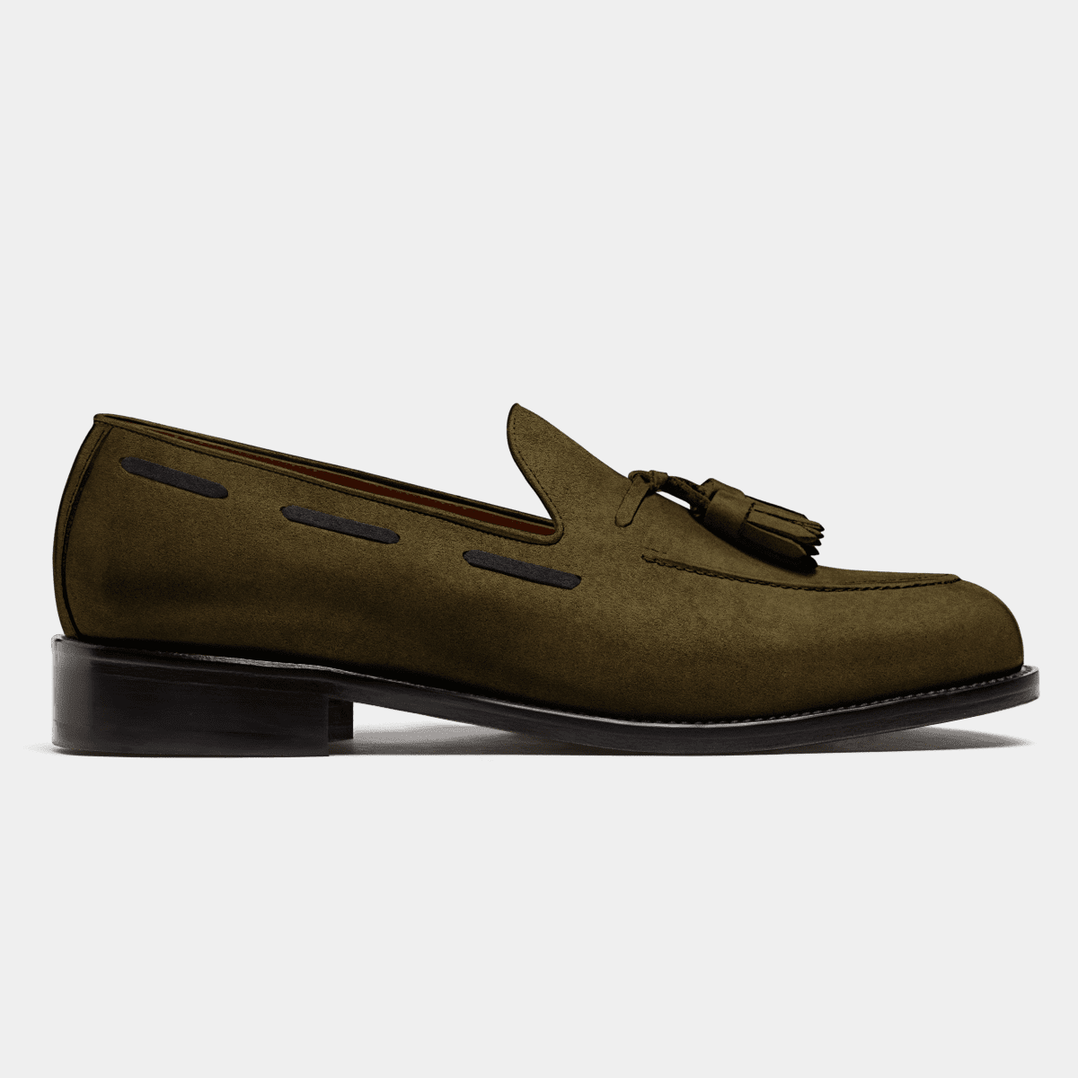 Dark Green Suede Tassel Loafers with Brown Accents. Brand of Shoes Unknown. 51kNNdHtPzL._AC_UY900_.jpg main image 4