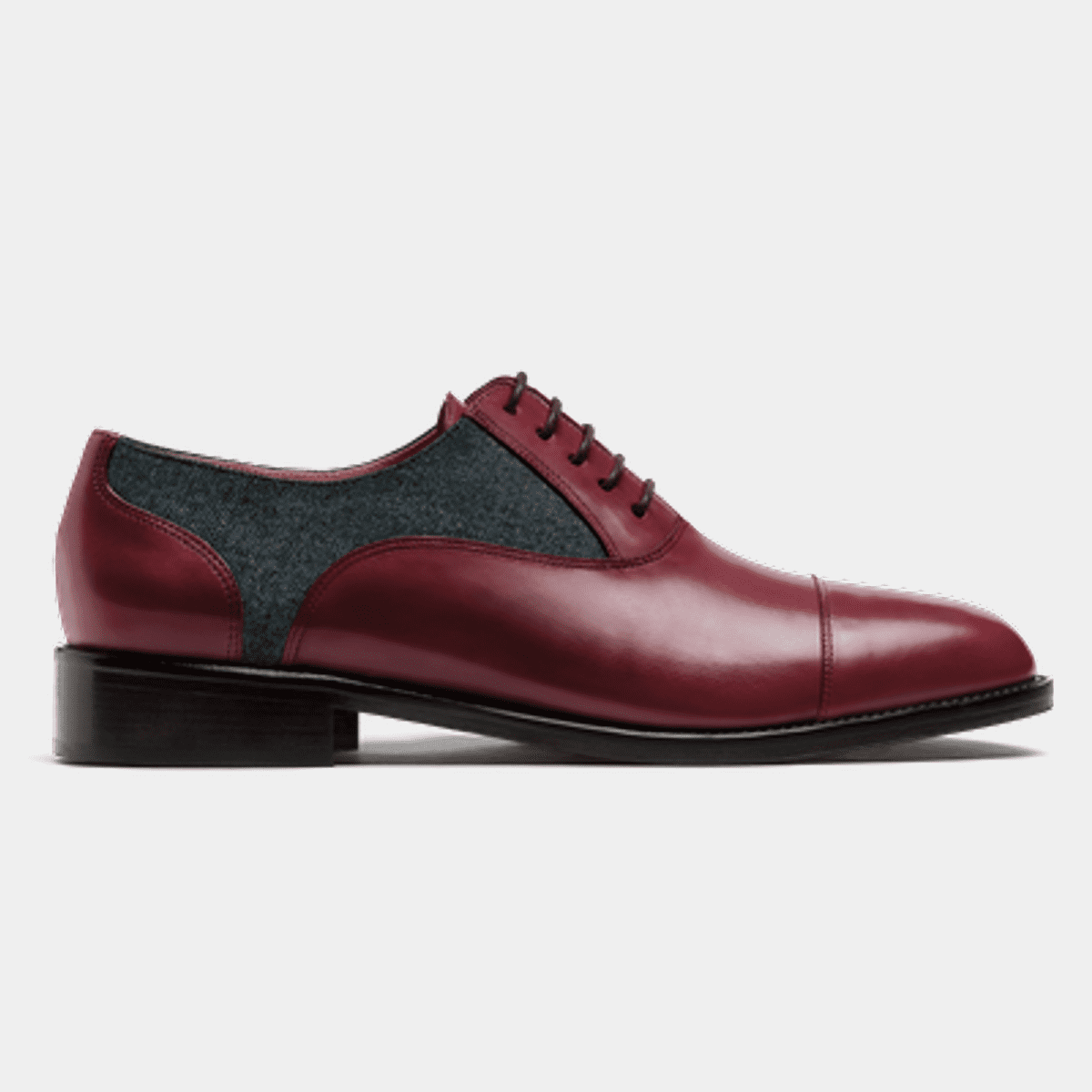 Oxblood & burgundy contrasted Oxford Shoes Hockerty