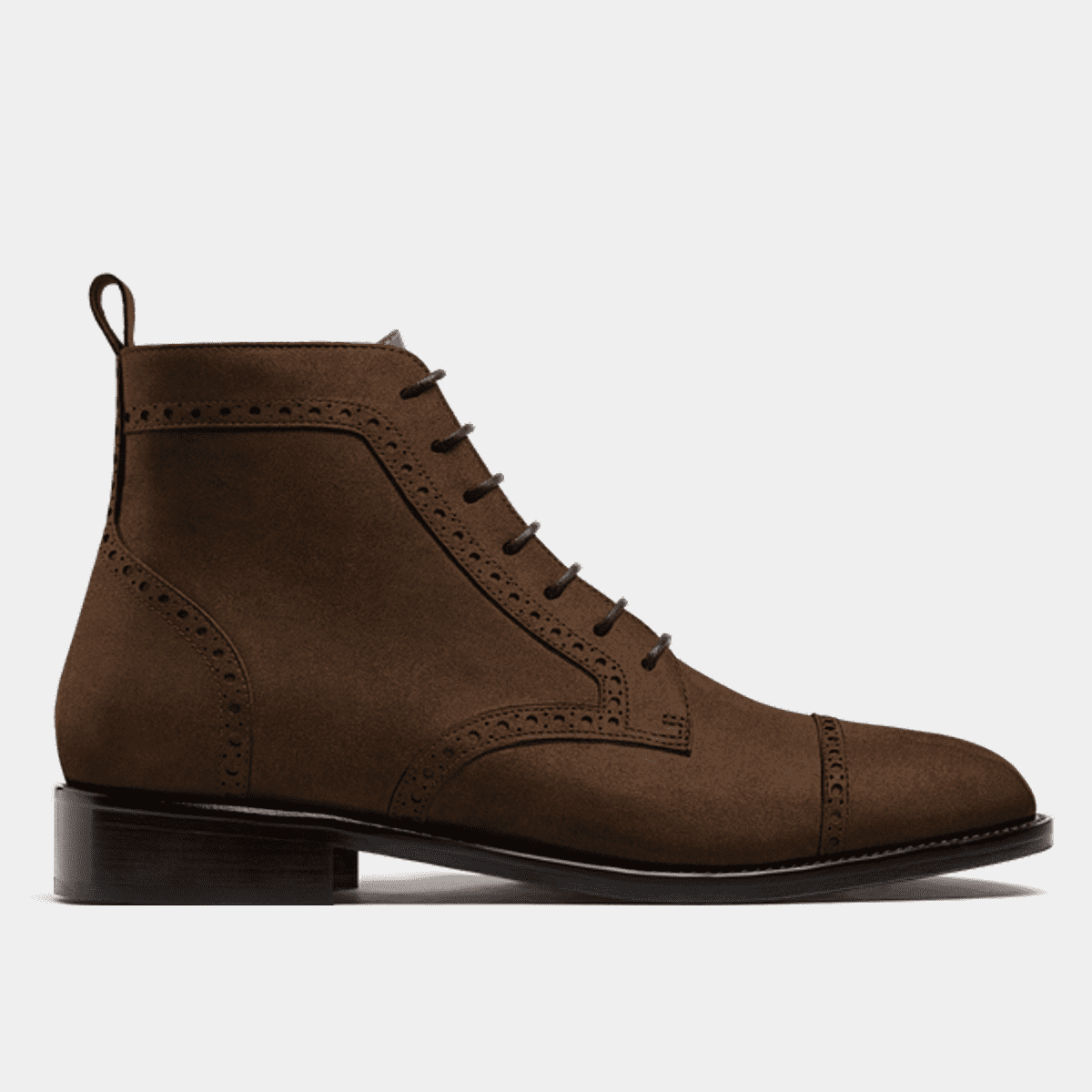 Brogue Leather boots in brown suede