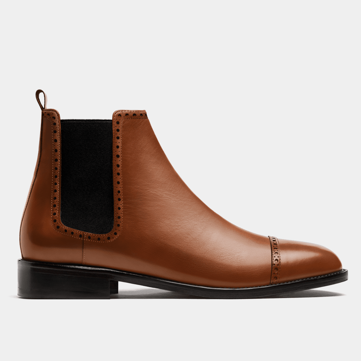 Brogue Chelsea Boots brown italian calf leather