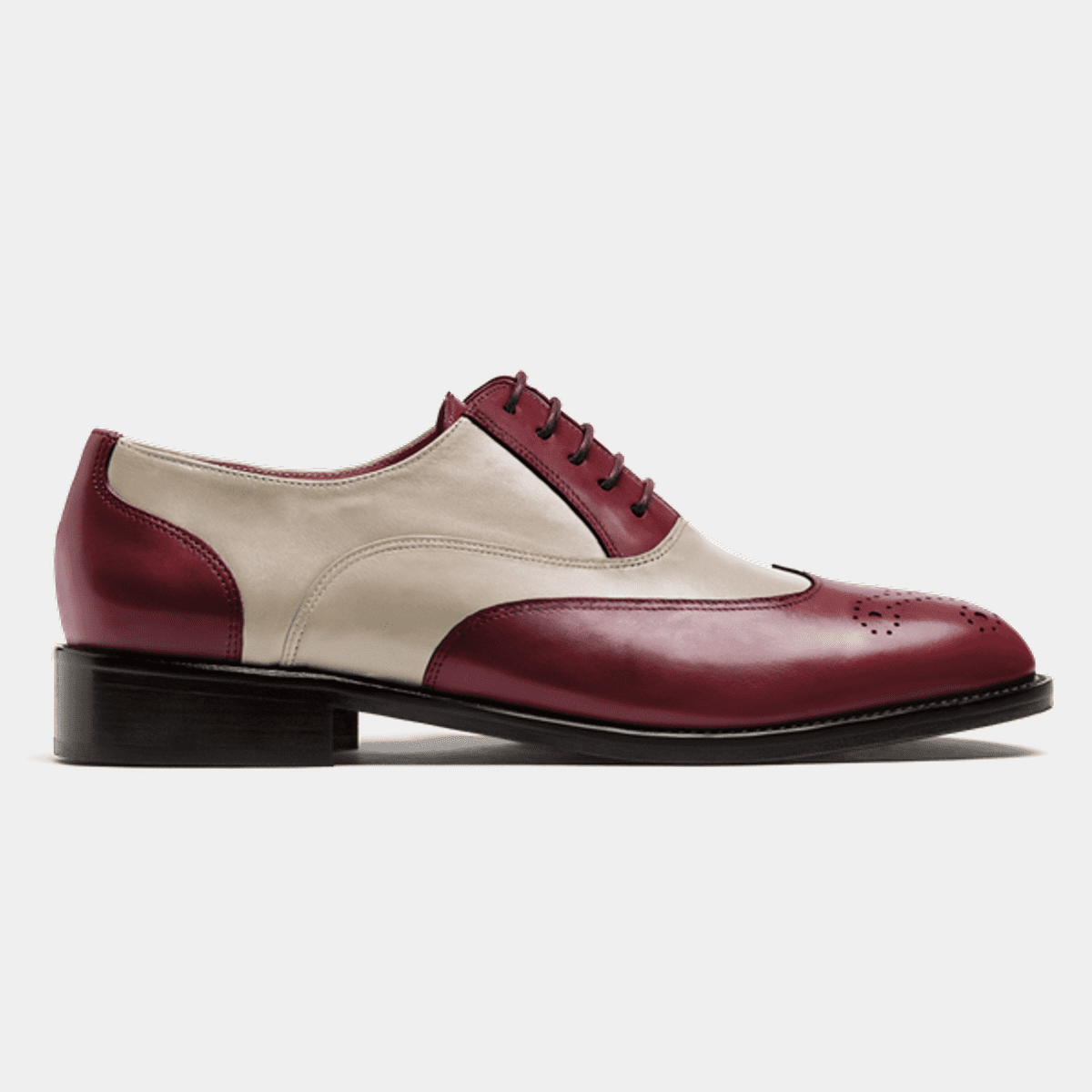 Spectator shoes - oxblood & white leather