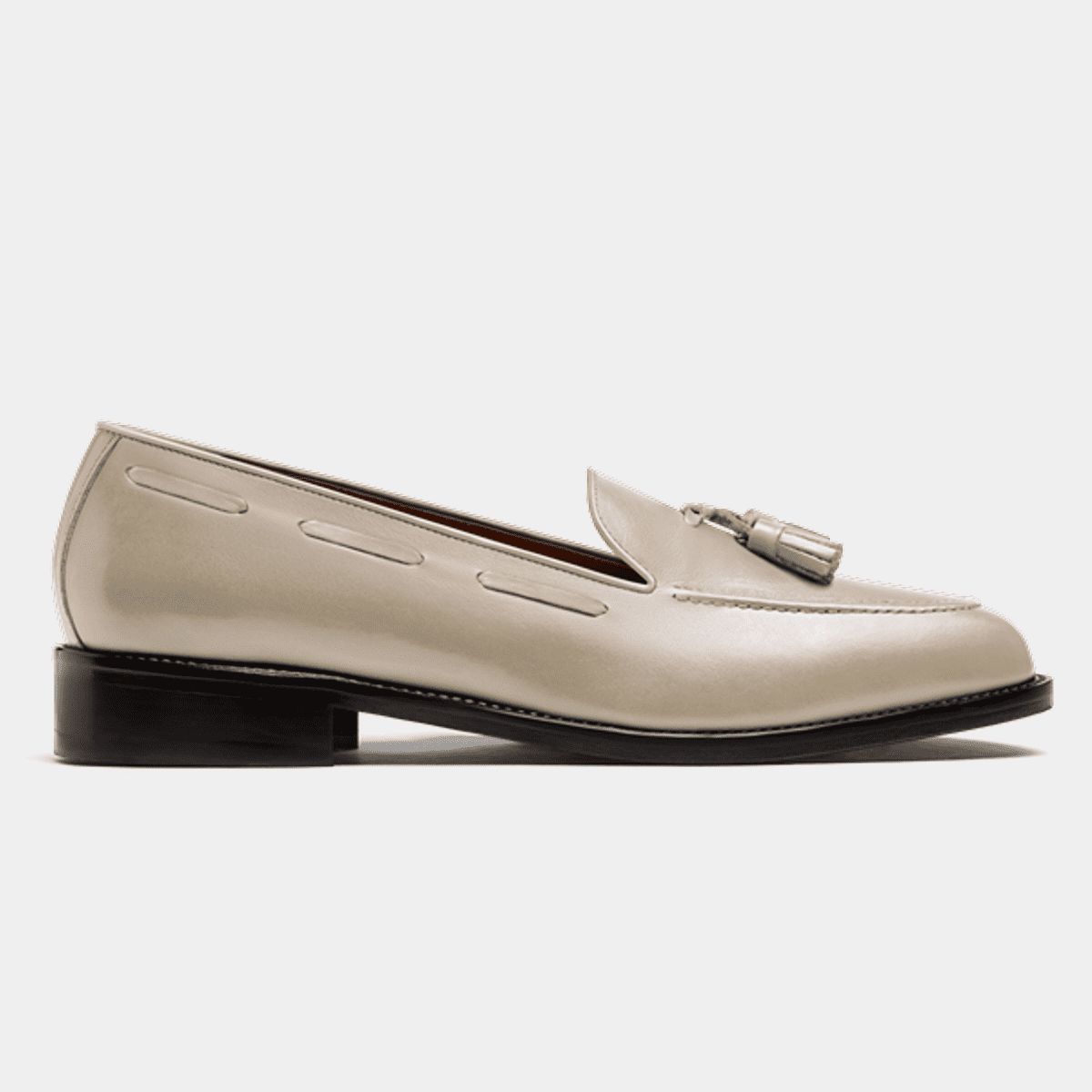 Women’s White Leather Tassel Platform Loafers main image 0