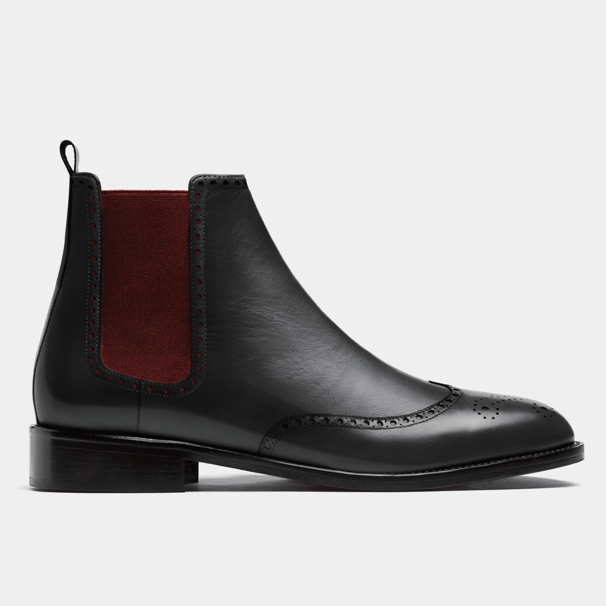 Black chelsea outlet brogue boots