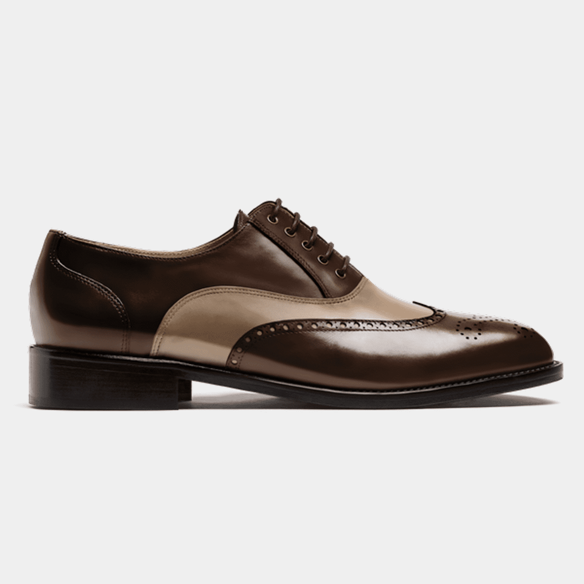 Quarter Brogue shoes - brown & beige flora leather 183€ | Hockerty