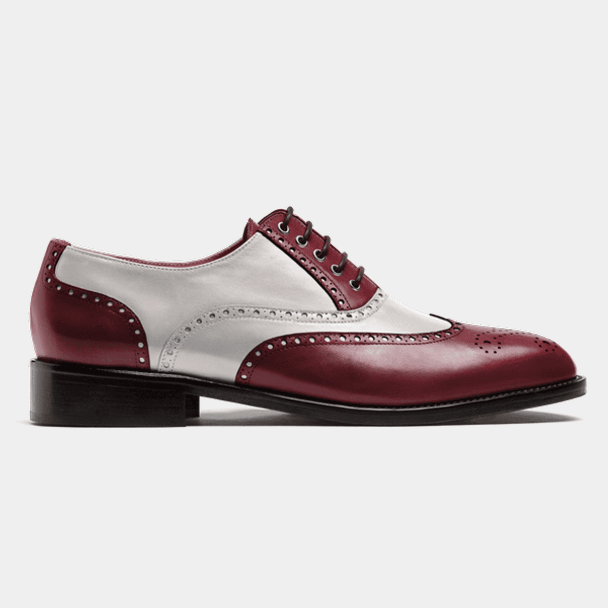 Two-tone shoes in White & burgundy leather Two-tone shoes in White & burgundy leather