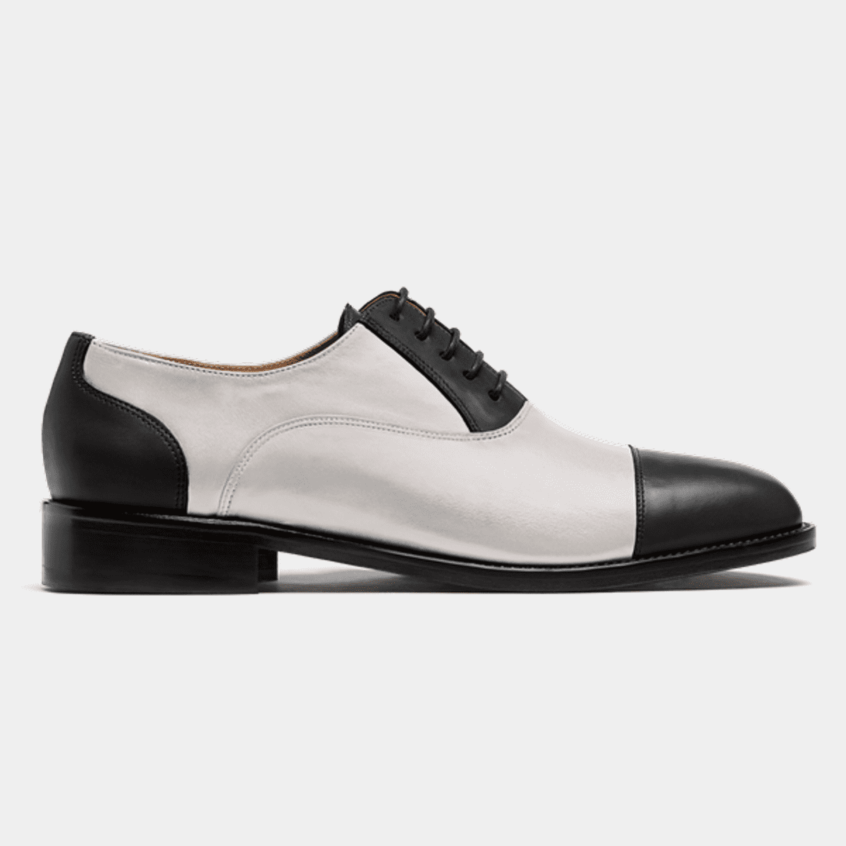 2 tone dress shoes in white & black leather 2 tone dress shoes in white & black leather