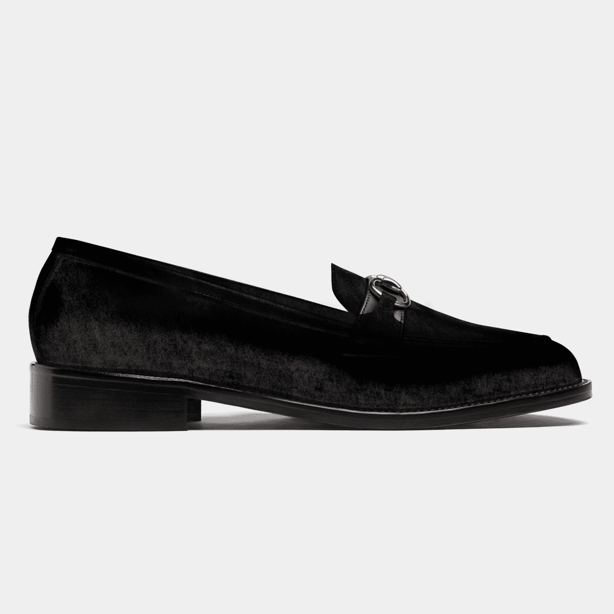 Horsebit Loafer en terciopelo y piel negro