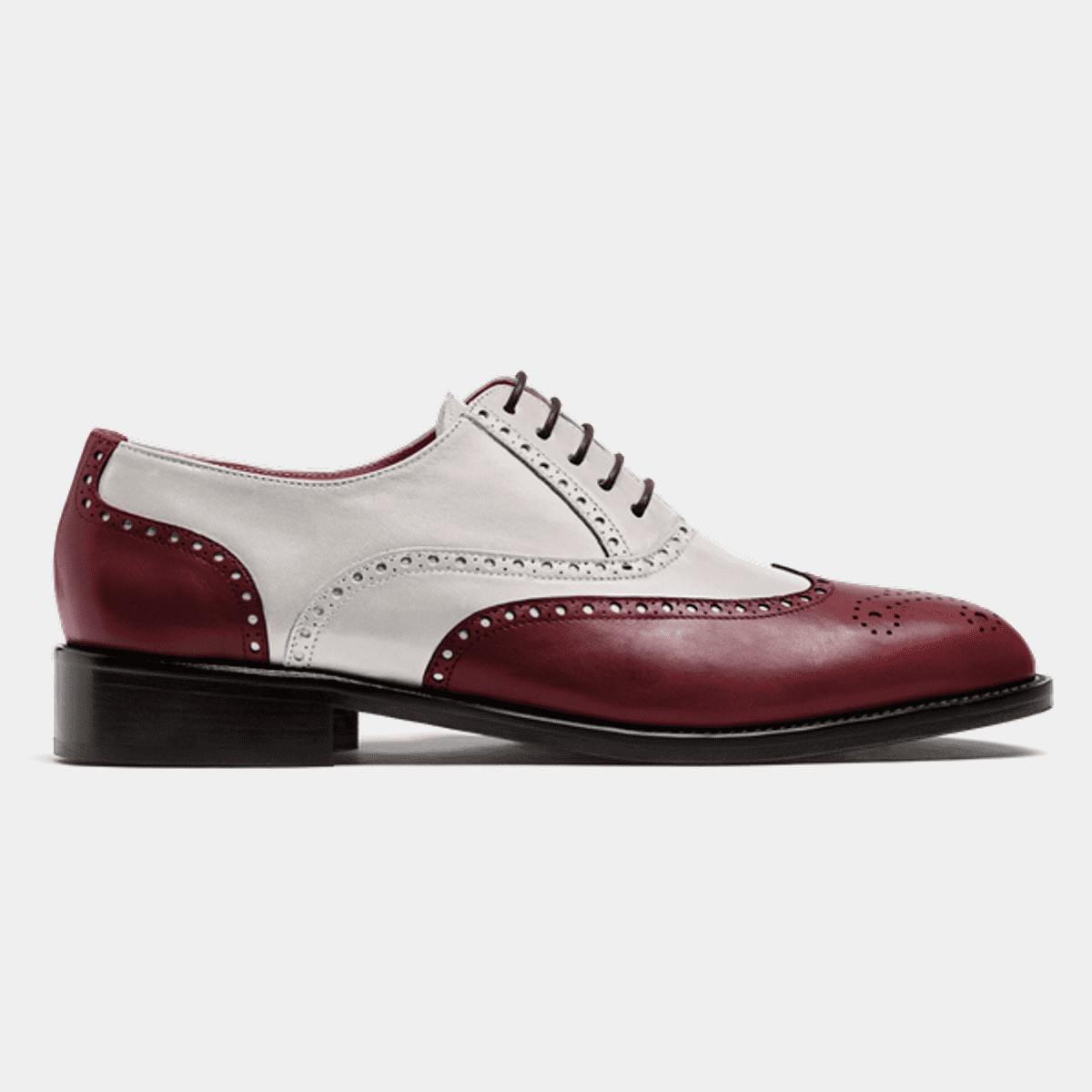 Correspondent shoes - burgundy & white italian calf leather | Hockerty