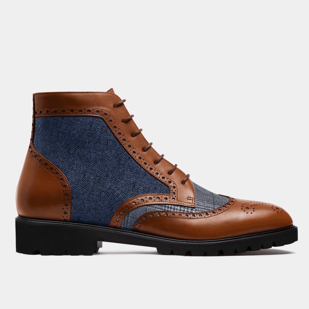 Mens tweed 2024 brogue boots