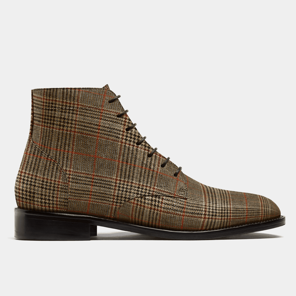 Bottes Homme En Tweed Marron