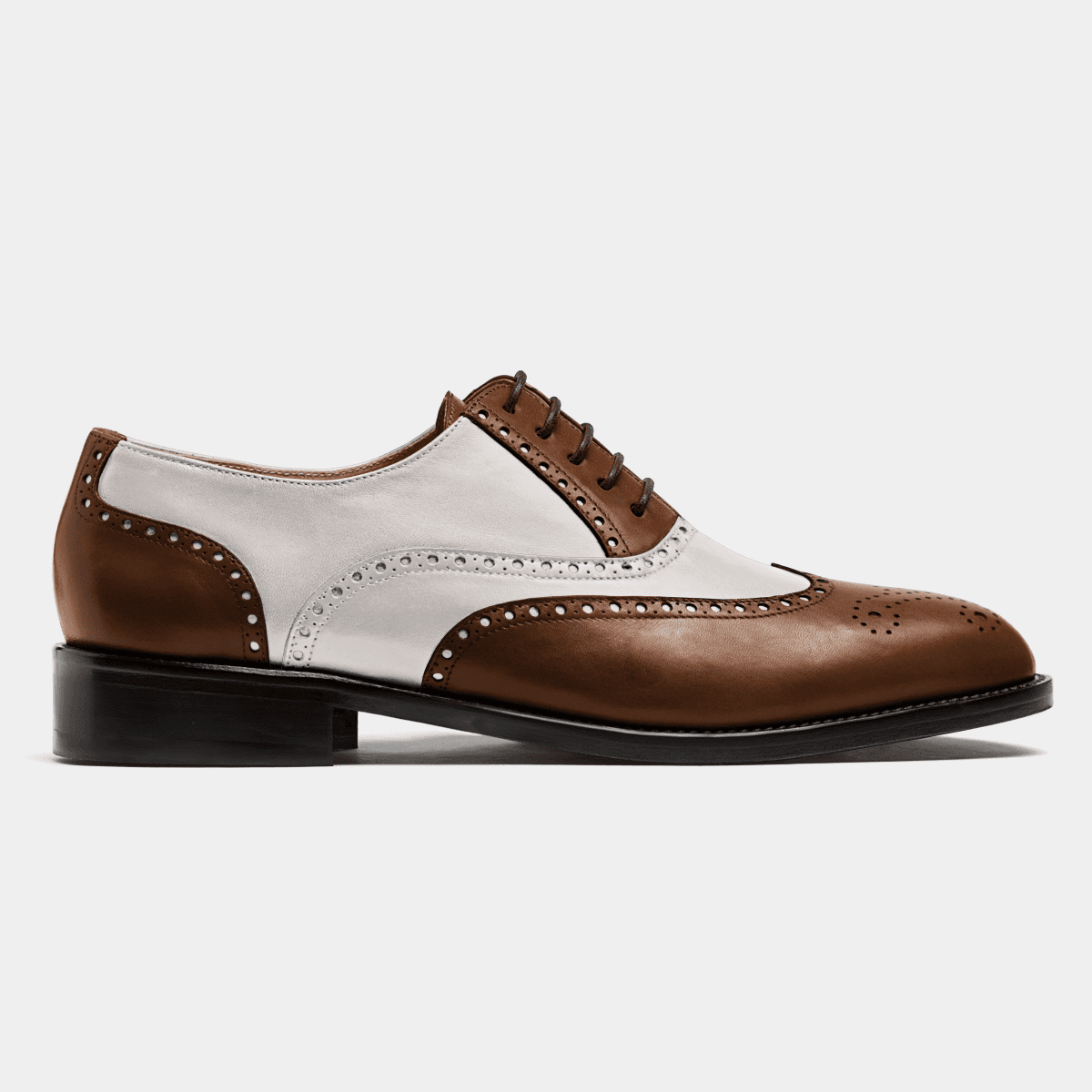 Chaussures Oxford Homme Sur Mesure En Cuir Marron - Bout Pointu Brogue Fait Main - Pakistan