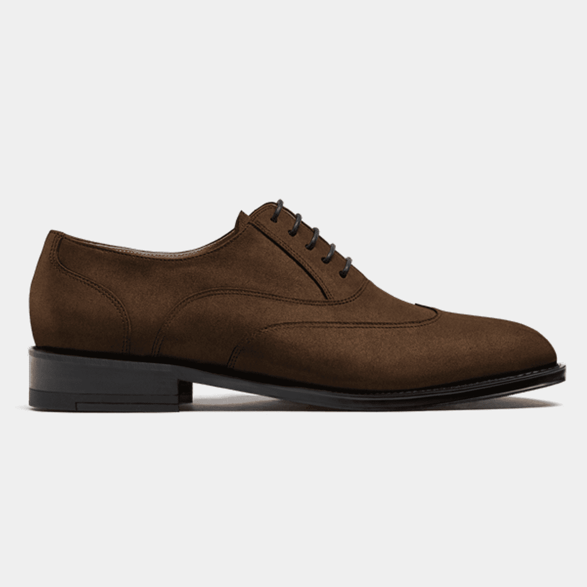 Wingtip Oxford shoes in brown suede