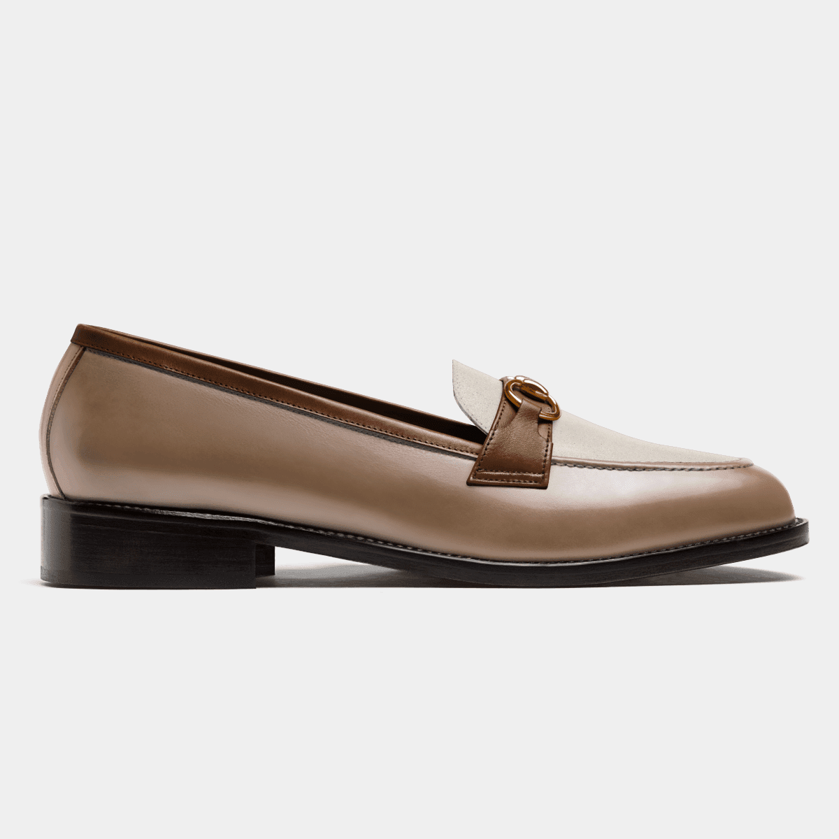 HORSEBIT LOAFER IN CHERRY RED SUEDE WITH GOLD HARDWARE