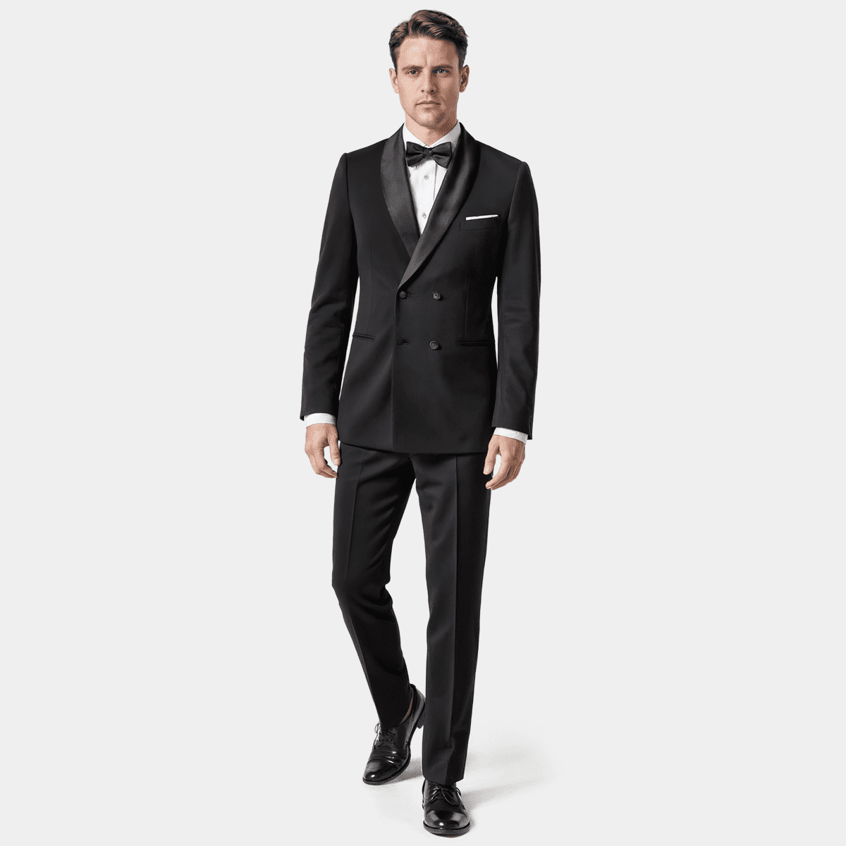 Men's Vested Designer Wide Square Shawl Tuxedo Black by Dingo main image 1