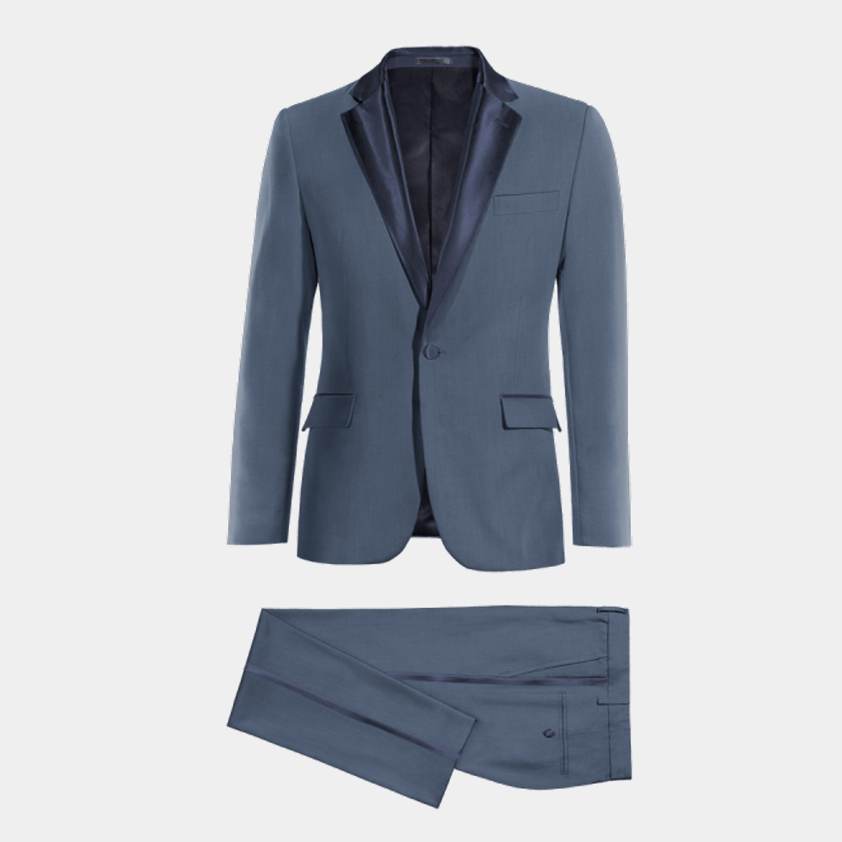 Skinny Fitted Slim Fitc Cut Ridge Basic Peak Tonal  Slim Fit Black Tuxedo - Skinny Fit Tuxedo main image 1