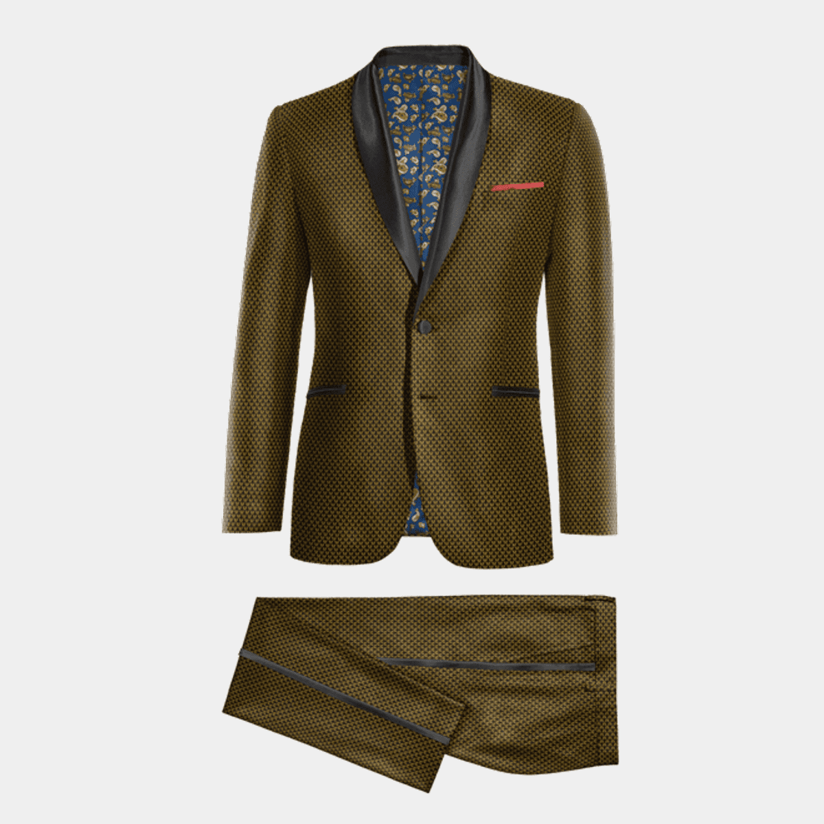 Gold Tailcoat Tail Tuxedo Gold With Black Lapel Tuxedo Jacket With The Tail Suit Tuxedo With Tails main image 1