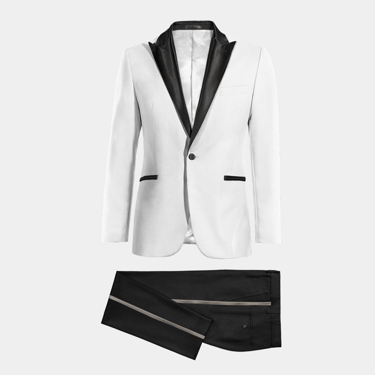 White & black peak lapel Tuxedo £214 | Hockerty