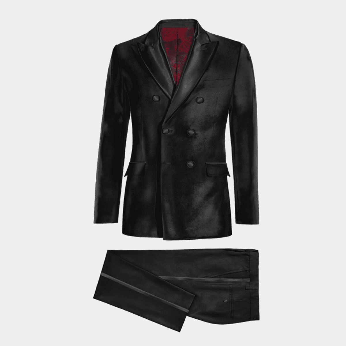 DESIGN - Giacca da smoking doppiopetto slim in velluto nero DESIGN - Giacca da smoking doppiopetto slim in velluto nero