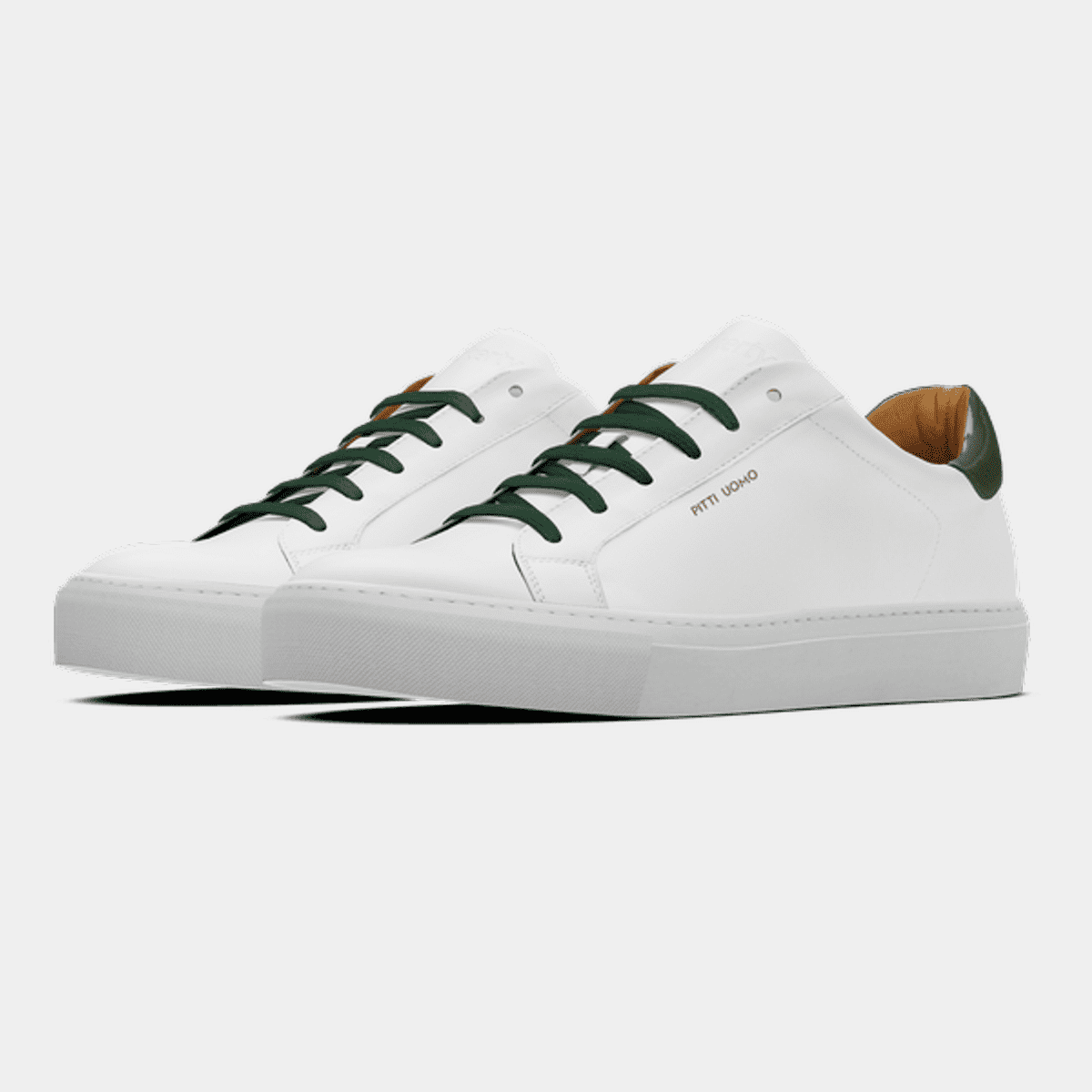 【関税込み】New Court Sneaker in White/Black/Green Leather White & green leather Sneakers with custom name