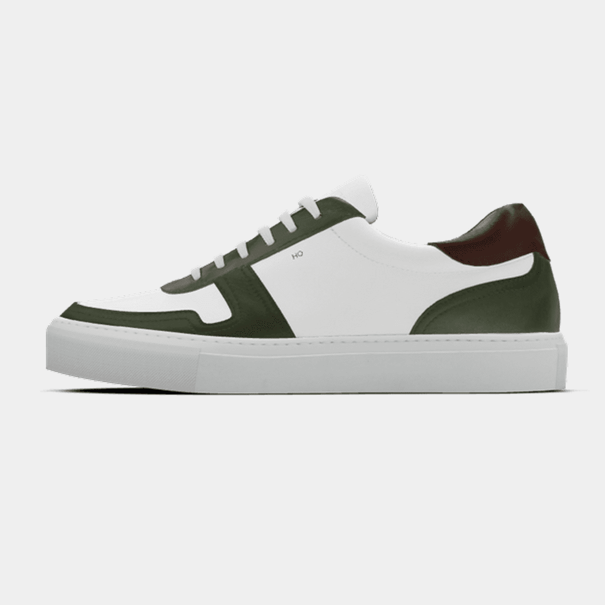 Green, white & brown leather Sneakers