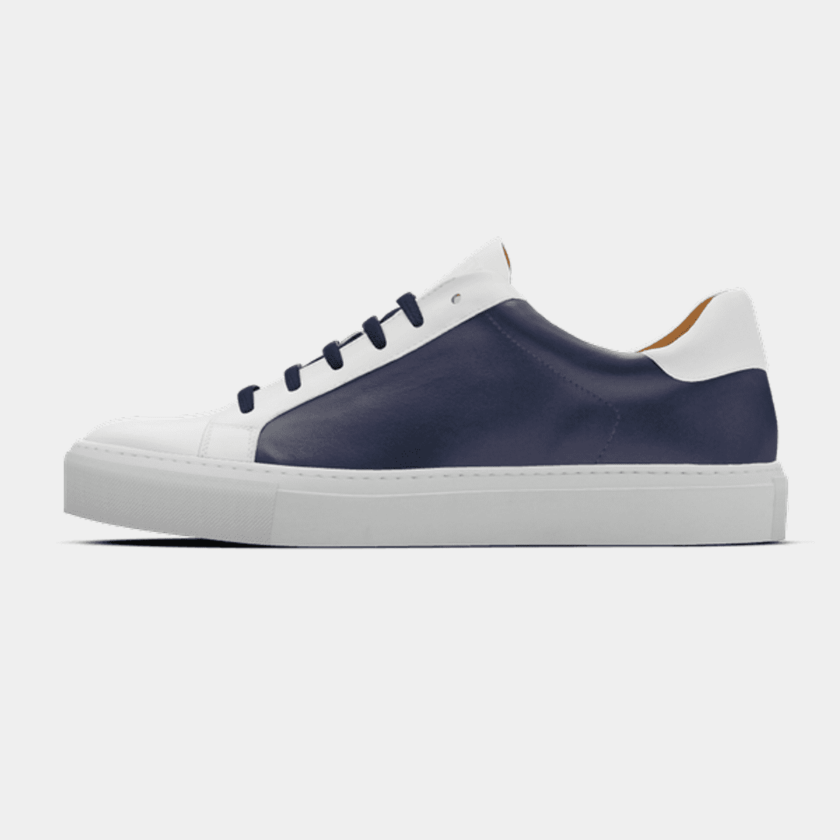 White & blue leather Sneakers