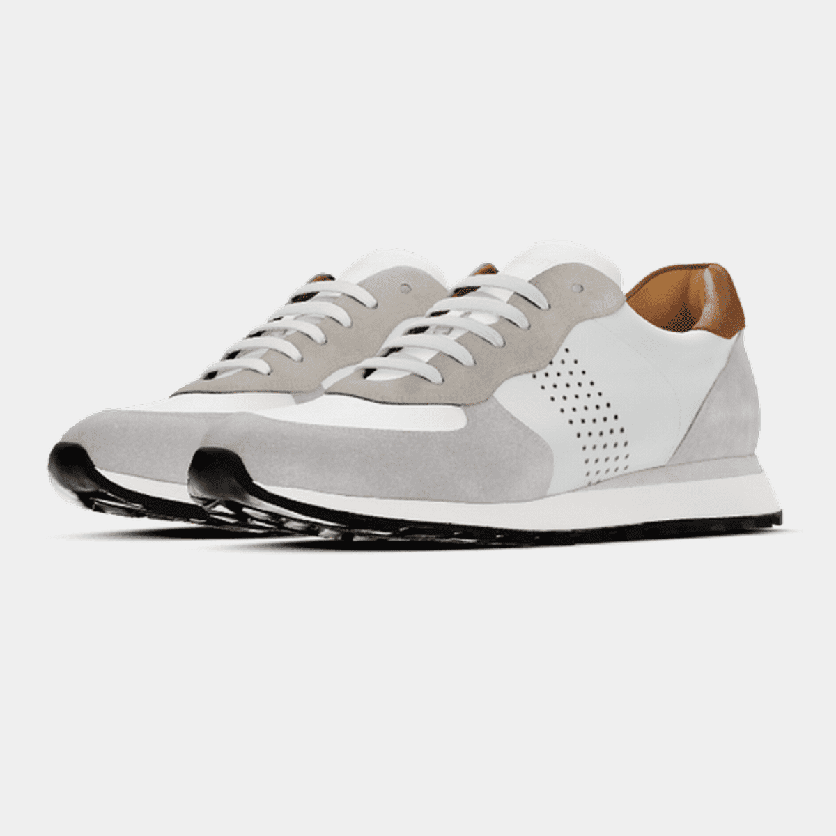CC Sneaker In Black Mix White Suede