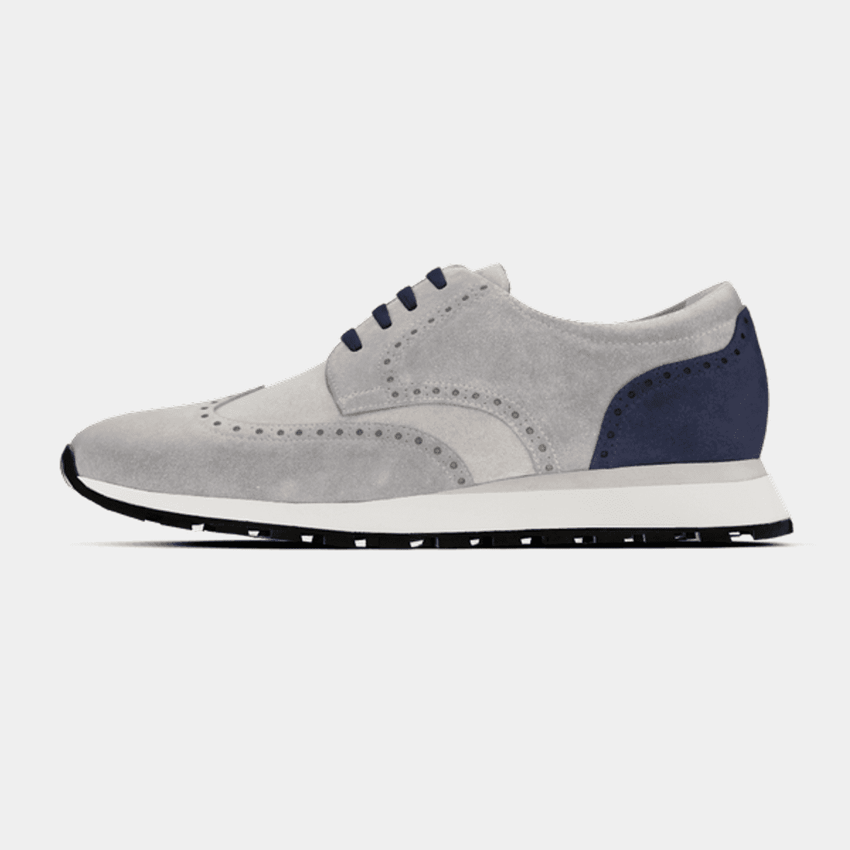 Gray & blue suede brogue Sneakers