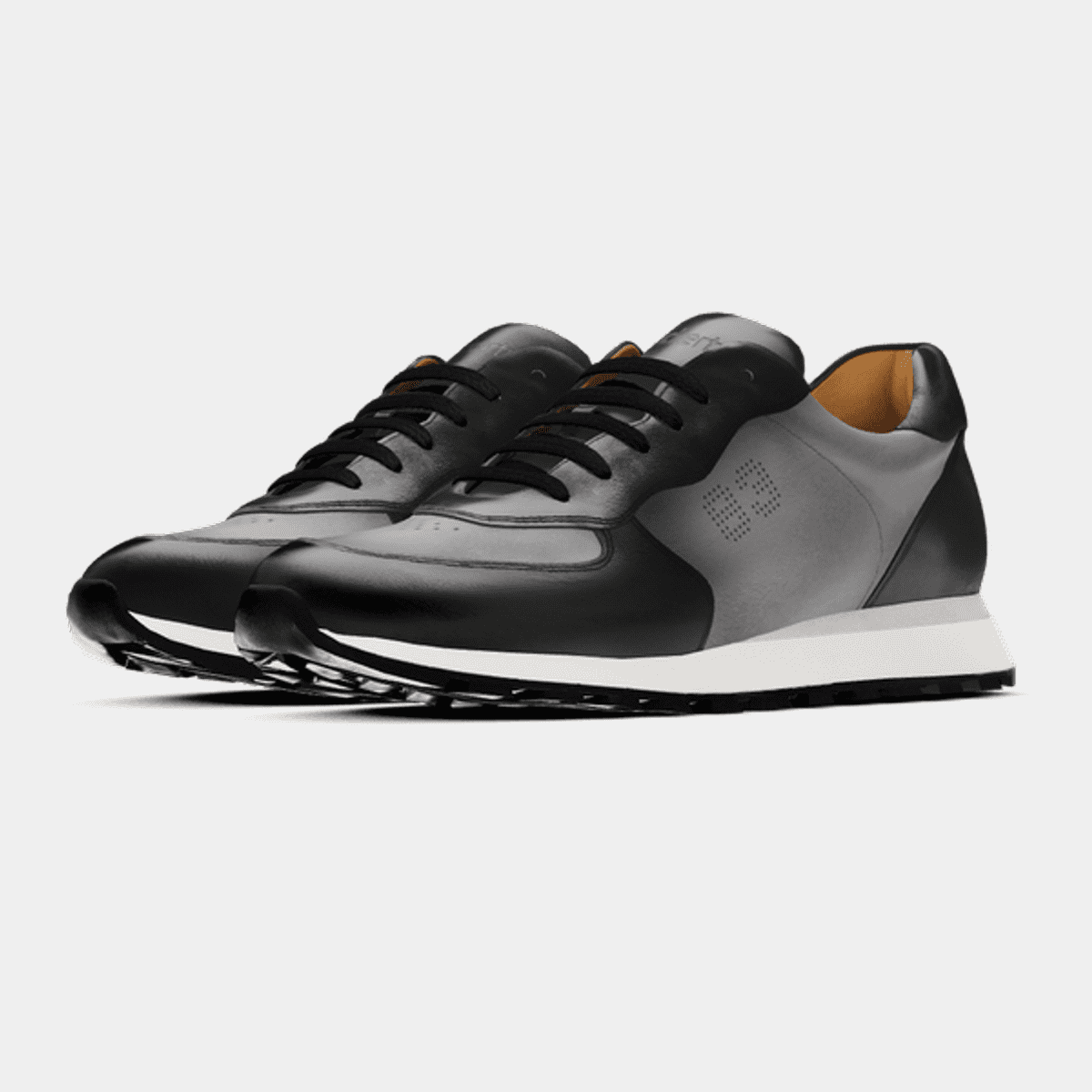 Black Logo Chain Embellished Sneakers