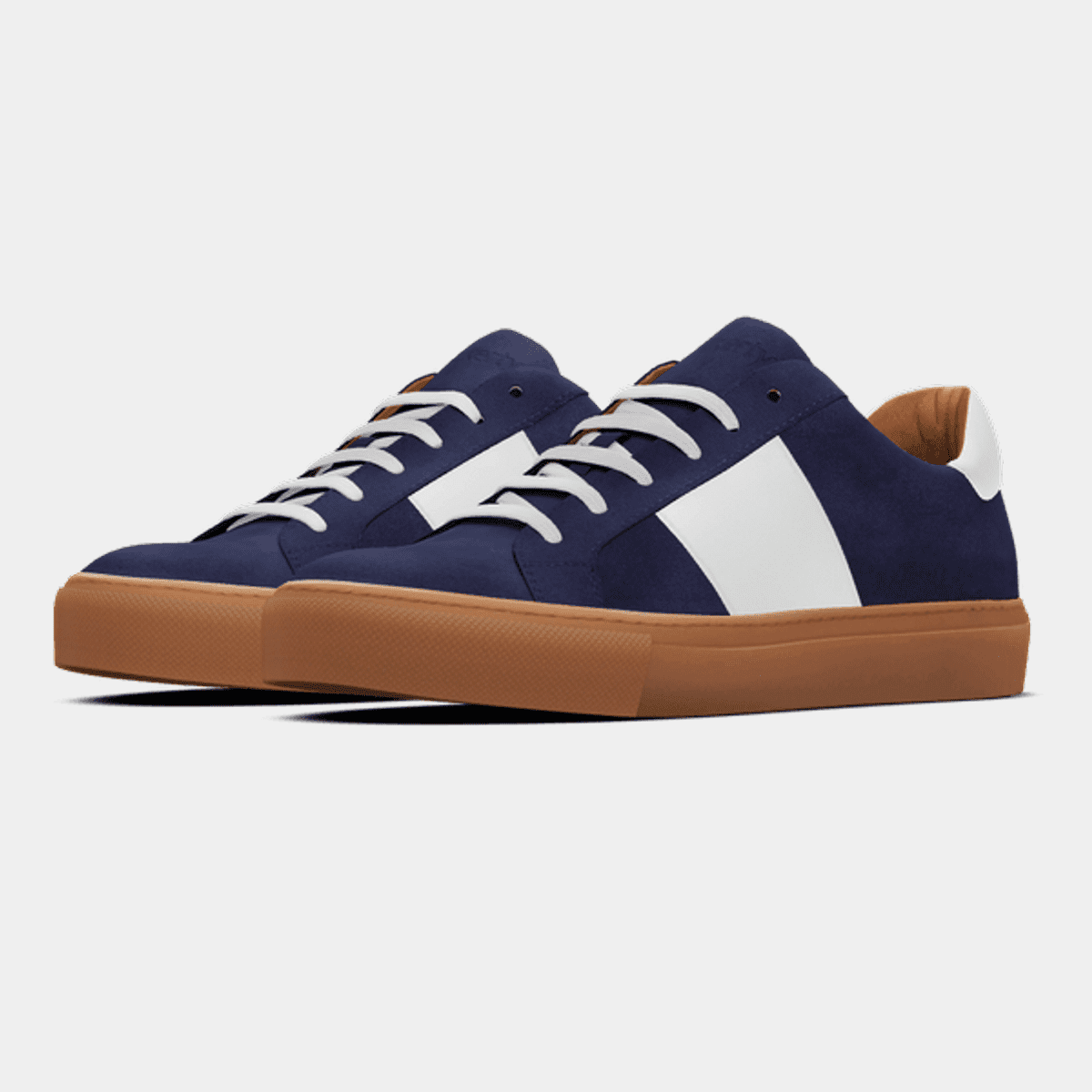 Sneakers à contrefort en suédine et à détail métallique - Bleu ciel