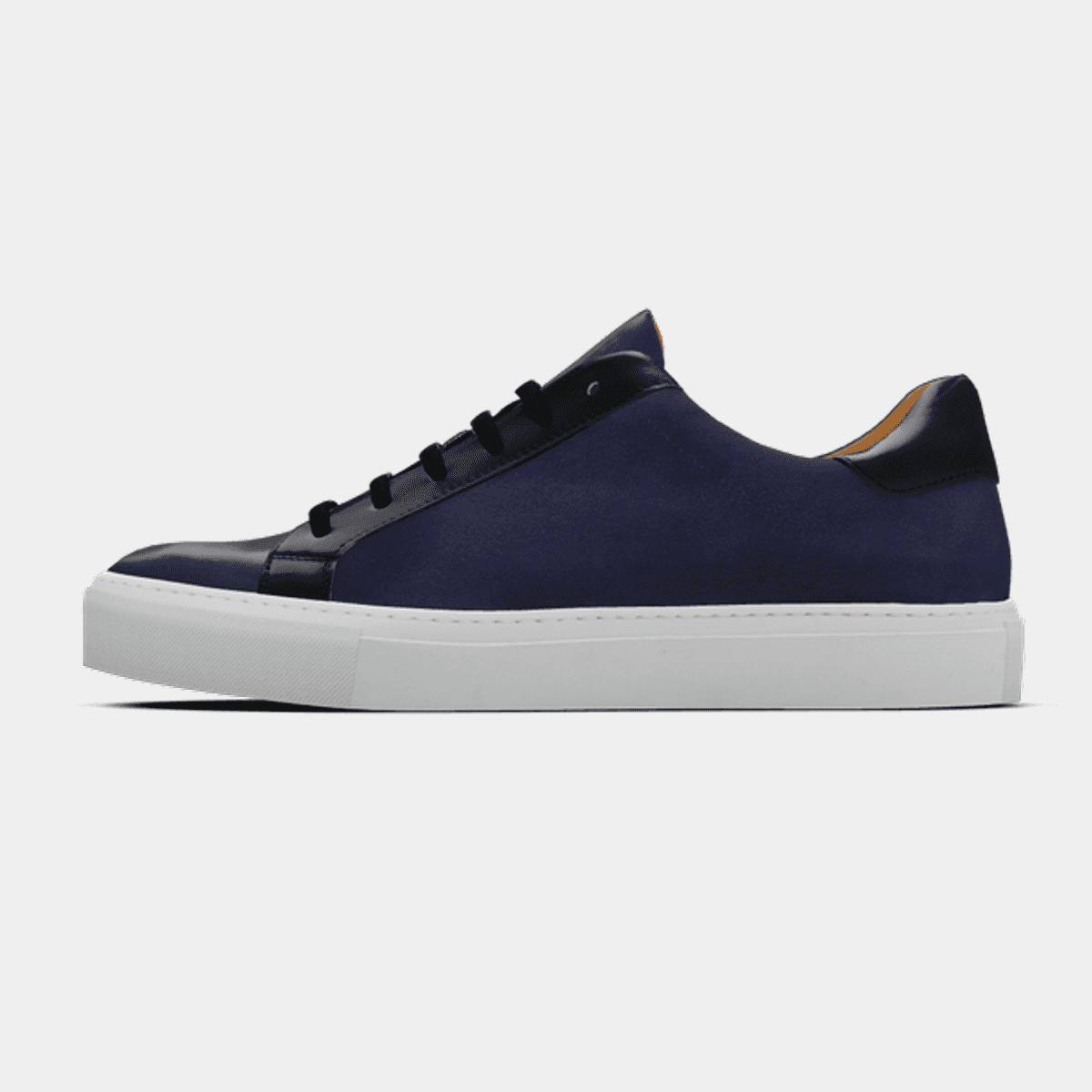 Men's blue & black leather and suede Sneakers