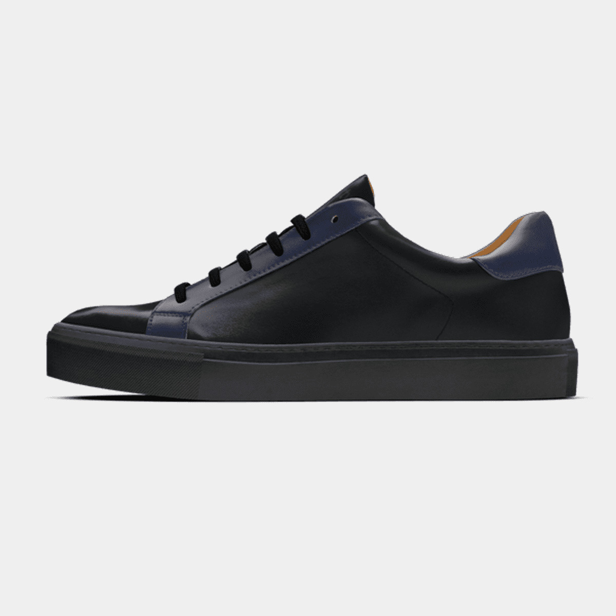 Black & Blue Leather Sneakers